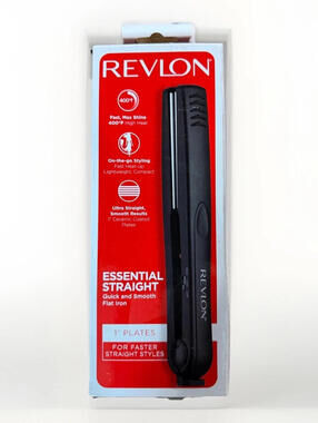 **Open Box - Revlon Essential Straight Quick and Smooth Ceramic Flat Iron, 1"